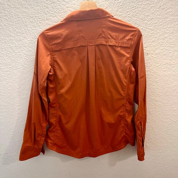 REI Co-op Sahara Hiking Shirt Women XS Orange Nylon Stretch Outdoor Gorpcore - Picture 5 of 11